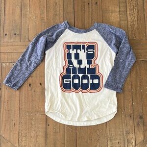 Tiny whales it’s all good raglan tee shirt